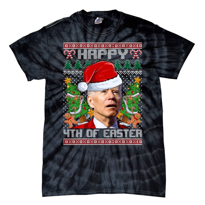 Joe Biden Happy 4th Easter Ugly Christmas Sweater For Women Tie-Dye T-Shirt