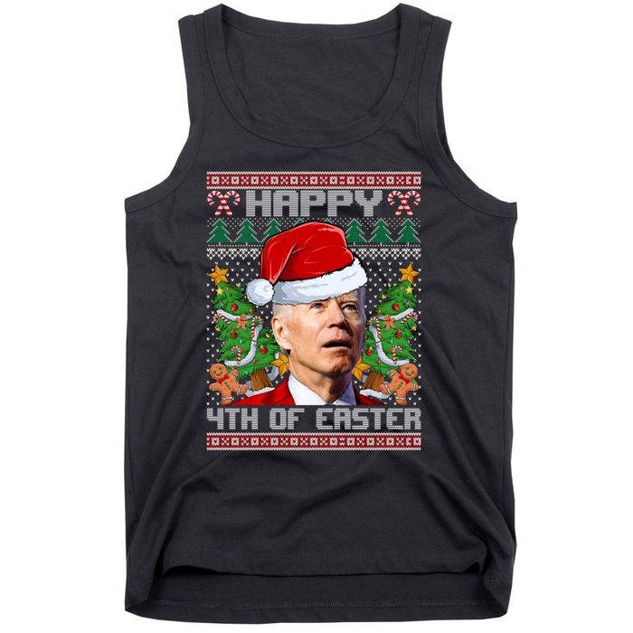 Joe Biden Happy 4th Easter Ugly Christmas Sweater For Women Tank Top