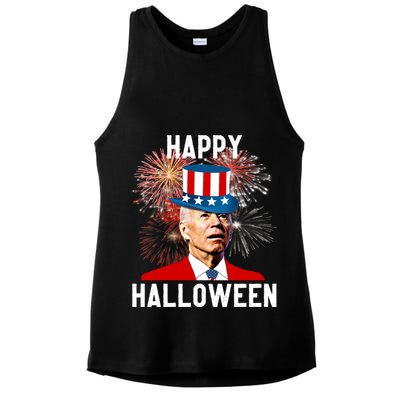 Joe Biden Happy Halloween For Funny 4th Of July Ladies PosiCharge Tri-Blend Wicking Tank