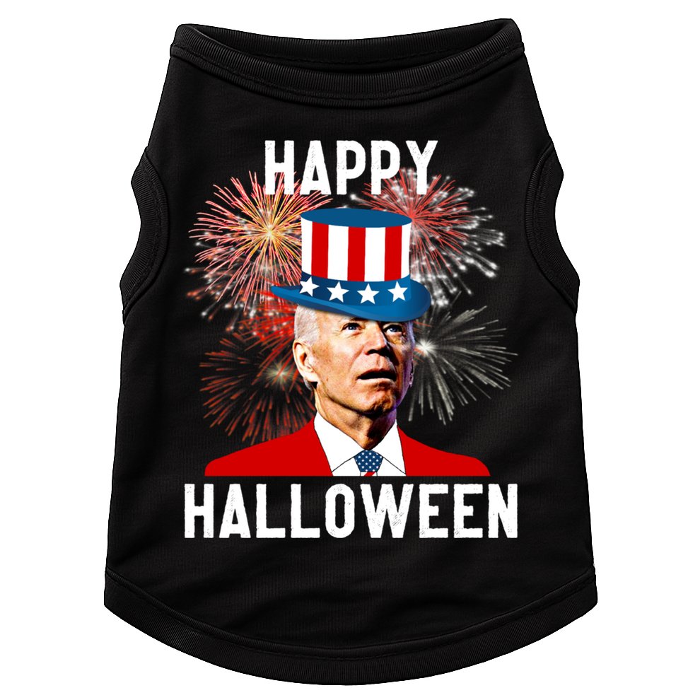Joe Biden Happy Halloween For Funny 4th Of July Doggie Tank