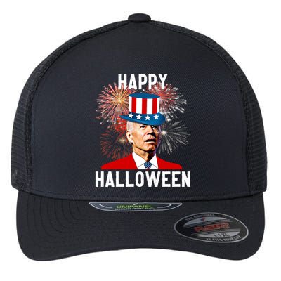 Joe Biden Happy Halloween For Funny 4th Of July Flexfit Unipanel Trucker Cap