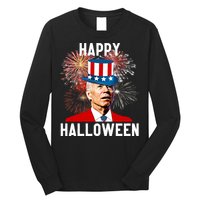 Joe Biden Happy Halloween For Funny 4th Of July Long Sleeve Shirt