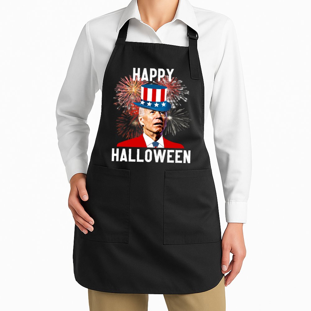 Joe Biden Happy Halloween For Funny 4th Of July Apron