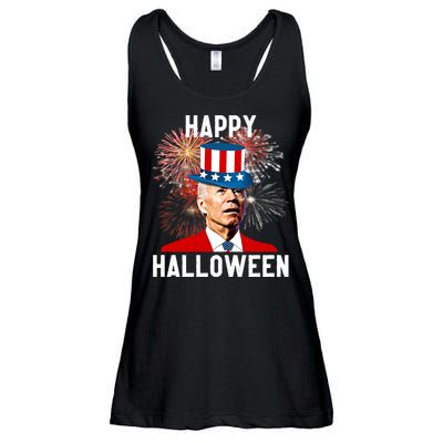 Joe Biden Happy Halloween For Funny 4th Of July Ladies Essential Flowy Tank