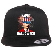 Joe Biden Happy Halloween For Funny 4th Of July Flat Bill Trucker Hat