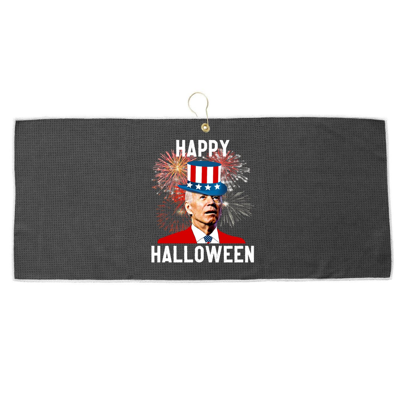 Joe Biden Happy Halloween For Funny 4th Of July Large Microfiber Waffle Golf Towel