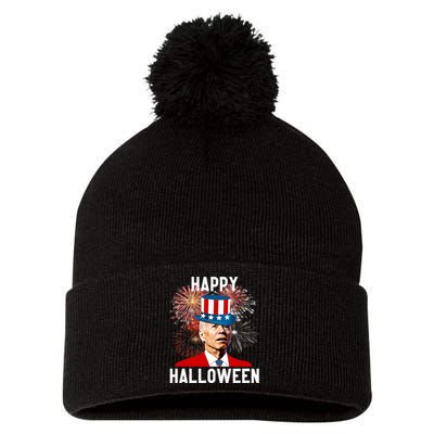 Joe Biden Happy Halloween For Funny 4th Of July Pom Pom 12in Knit Beanie