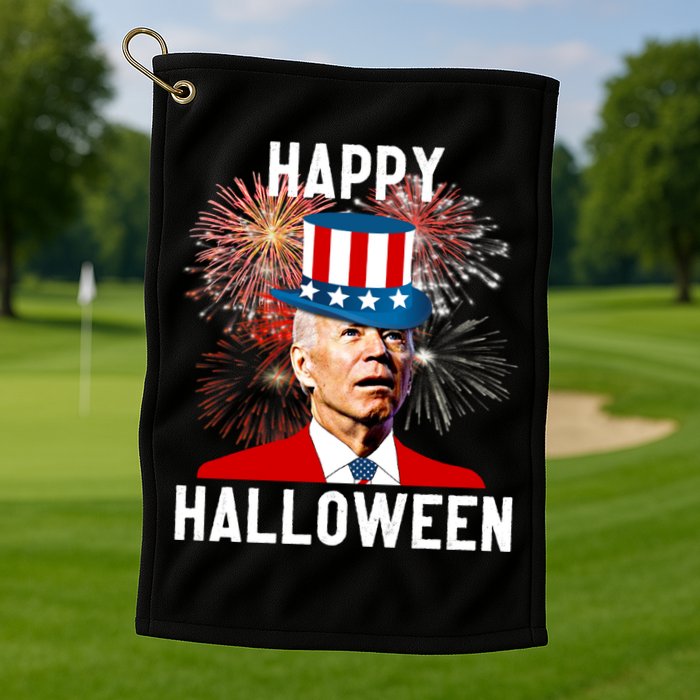 Joe Biden Happy Halloween For Funny 4th Of July Golf Towel