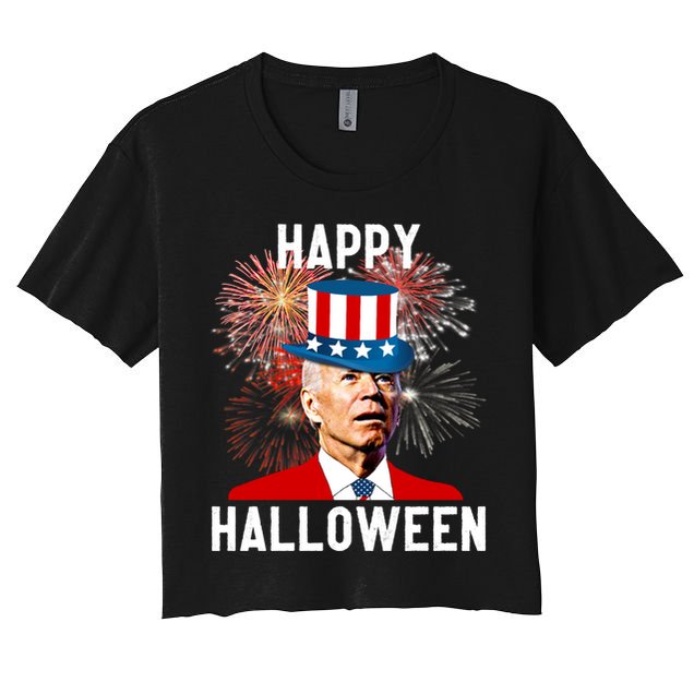 Joe Biden Happy Halloween For Funny 4th Of July Crop Top