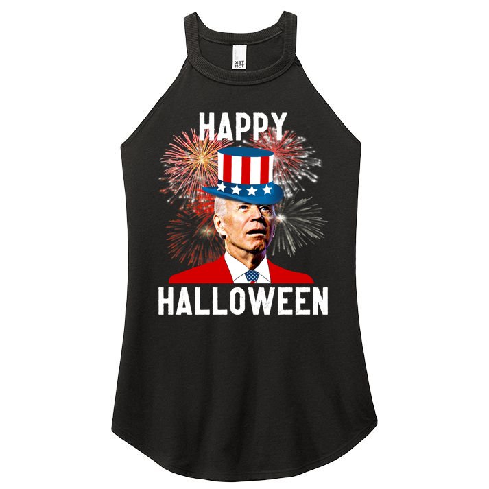 Joe Biden Happy Halloween For Funny 4th Of July Women's Perfect Tri Rocker Tank