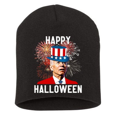 Joe Biden Happy Halloween For Funny 4th Of July Short Acrylic Beanie