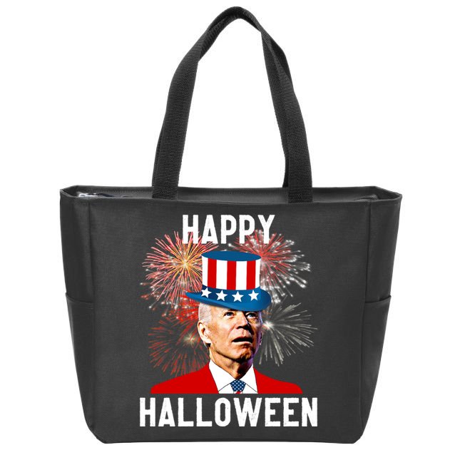 Joe Biden Happy Halloween For Funny 4th Of July Zip Tote Bag