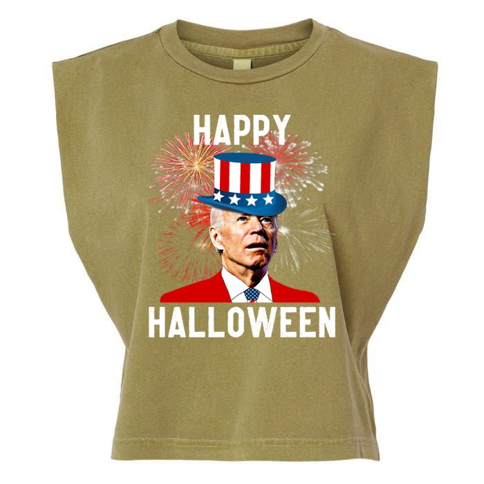 Joe Biden Happy Halloween For Funny 4th Of July Garment-Dyed Women's Muscle Tee