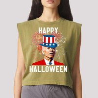 Joe Biden Happy Halloween For Funny 4th Of July Garment-Dyed Women's Muscle Tee
