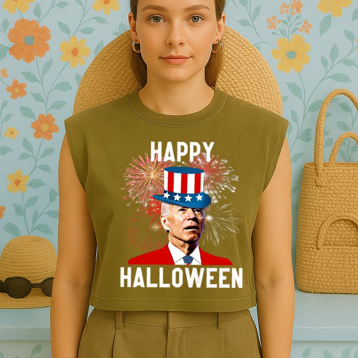 Joe Biden Happy Halloween For Funny 4th Of July Garment-Dyed Women's Muscle Tee