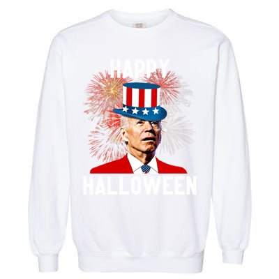 Joe Biden Happy Halloween For Funny 4th Of July Garment-Dyed Sweatshirt