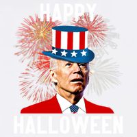 Joe Biden Happy Halloween For Funny 4th Of July Garment-Dyed Sweatshirt