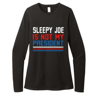 Joe Biden Is Not My Presiden Sleepy Joe Anti Biden Gift Womens CVC Long Sleeve Shirt