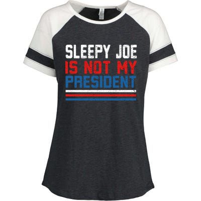 Joe Biden Is Not My Presiden Sleepy Joe Anti Biden Gift Enza Ladies Jersey Colorblock Tee