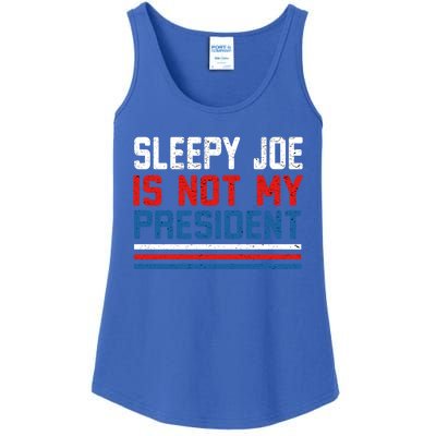 Joe Biden Is Not My Presiden Sleepy Joe Anti Biden Gift Ladies Essential Tank