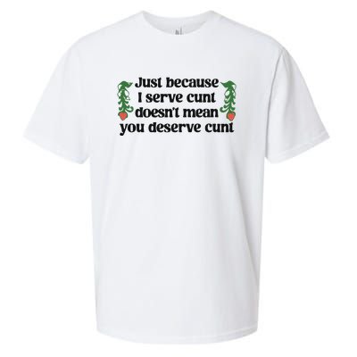 Just Because I Serve Cunt Doesn’T Mean You Deserve Cunt Sueded Cloud Jersey T-Shirt