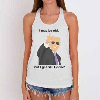 Joe Biden I May Be Old But I Get Shit Done Women's Knotted Racerback Tank