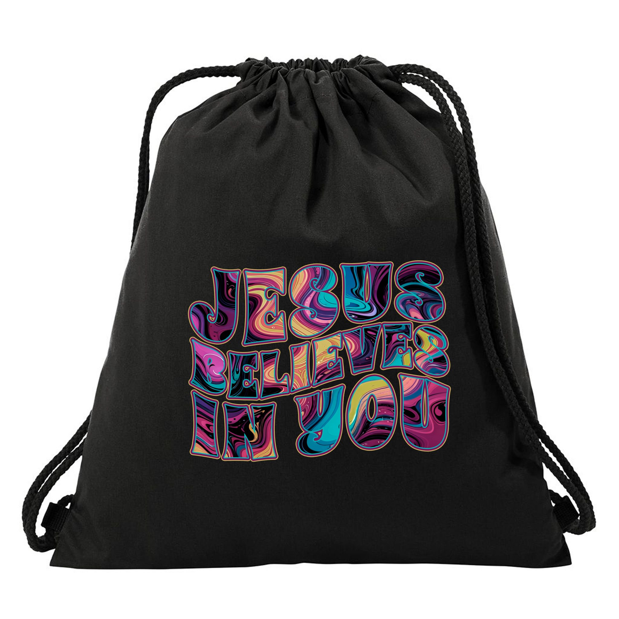 Jesus Believes In You Drawstring Bag