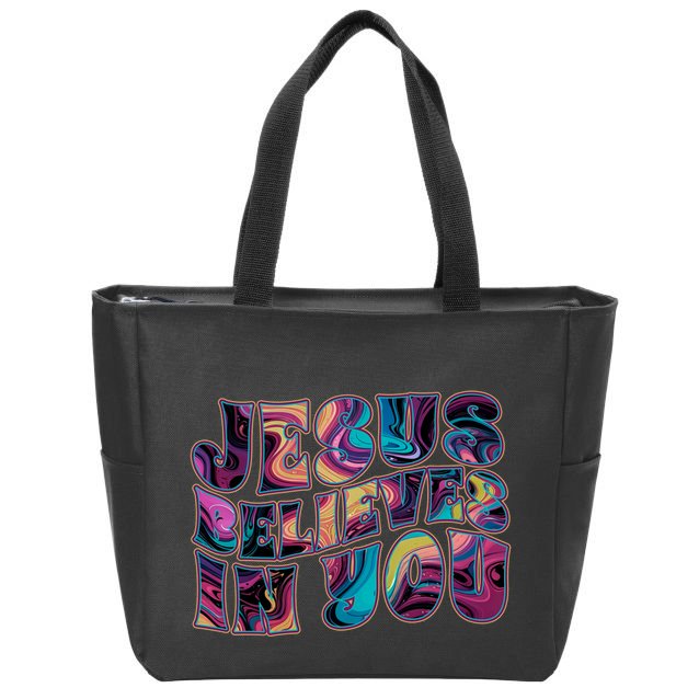 Jesus Believes In You Zip Tote Bag