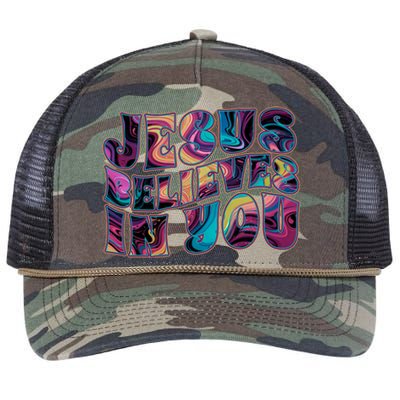 Jesus Believes In You Retro Rope Trucker Hat Cap