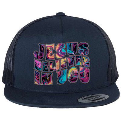 Jesus Believes In You Flat Bill Trucker Hat