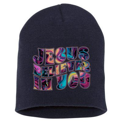 Jesus Believes In You Short Acrylic Beanie