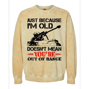 Just Because IM Old DoesnT Mean YouRe Out Of Range Colorblast Crewneck Sweatshirt