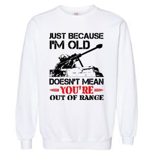 Just Because IM Old DoesnT Mean YouRe Out Of Range Garment-Dyed Sweatshirt