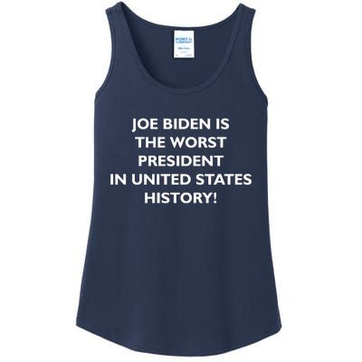 Joe Biden is the Worst President In United States History Ladies Essential Tank