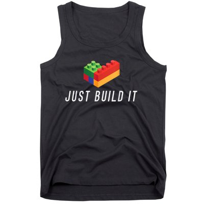 Just Build It Building Toy Blocks Bricks Kids Play Toys S Tank Top