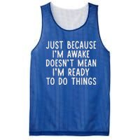 Just Because IM Awake Mesh Reversible Basketball Jersey Tank