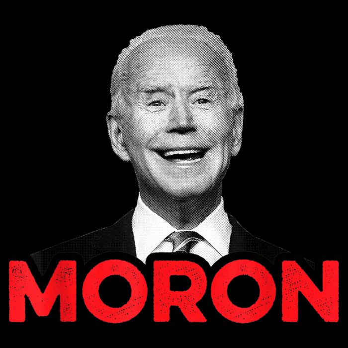 Joe Biden Is An Idiot And A Moron AntiBiden 8676 Pro USA Cooling Performance Crew T-Shirt