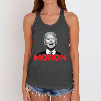 Joe Biden Is An Idiot And A Moron AntiBiden 8676 Pro USA Women's Knotted Racerback Tank