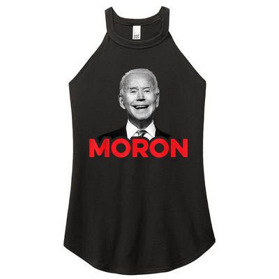 Joe Biden Is An Idiot And A Moron AntiBiden 8676 Pro USA Women's Perfect Tri Rocker Tank