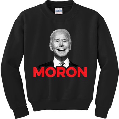 Joe Biden Is An Idiot And A Moron AntiBiden 8676 Pro USA Kids Sweatshirt
