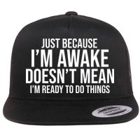 Just Because I'm Awake Doesn't Mean I'm Ready To Do Things Funny Flatbill Hat