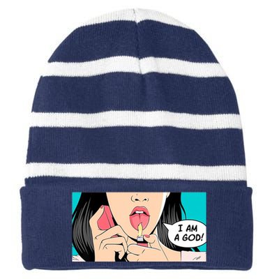 Jennifer's Body I Am A God Striped Beanie with Solid Band