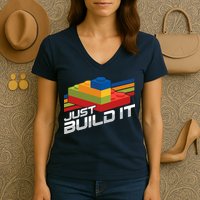 Just Build It | Building Blocks | Master Builder Women's V-Neck T-Shirt