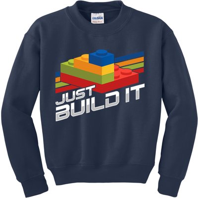 Just Build It | Building Blocks | Master Builder Kids Sweatshirt