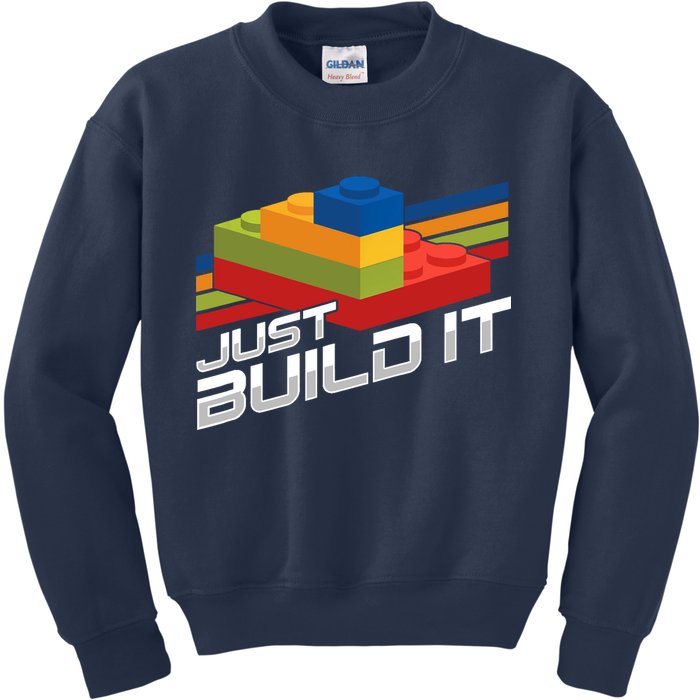 Just Build It | Building Blocks | Master Builder Kids Sweatshirt