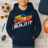 Just Build It | Building Blocks | Master Builder Kids Hoodie