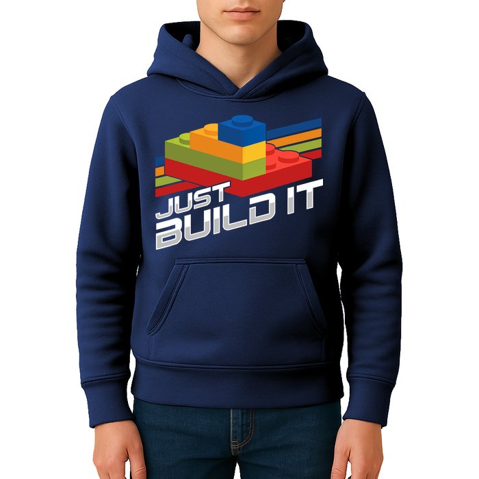 Just Build It | Building Blocks | Master Builder Kids Hoodie