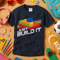 Just Build It | Building Blocks | Master Builder Kids T-Shirt