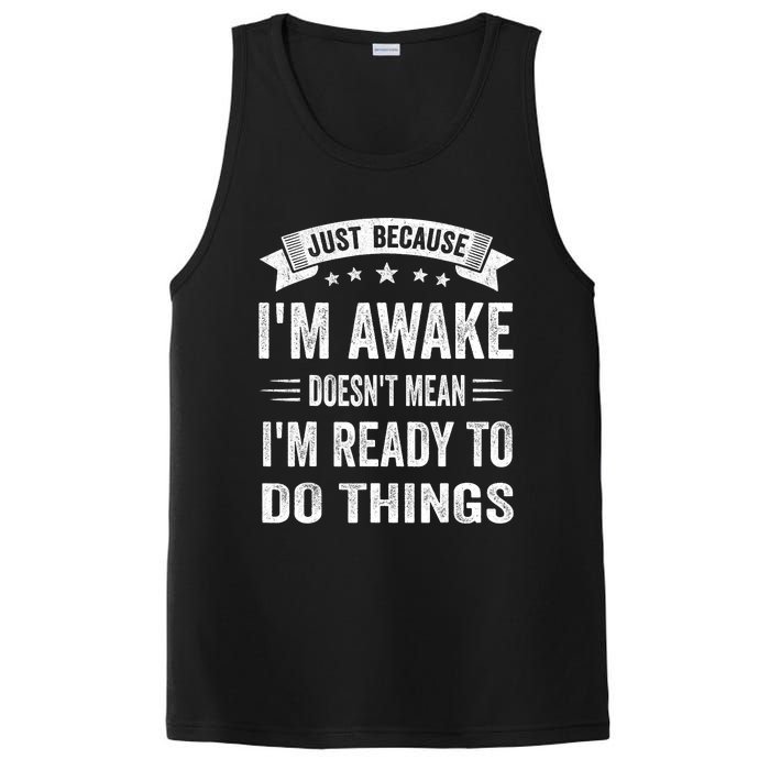 Just Because IM Awake Funny For Tweens And Teens PosiCharge Competitor Tank