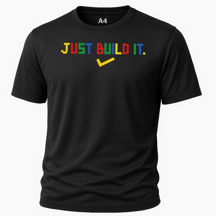 Just Build It Master Builder Building Block Cooling Performance Crew T-Shirt